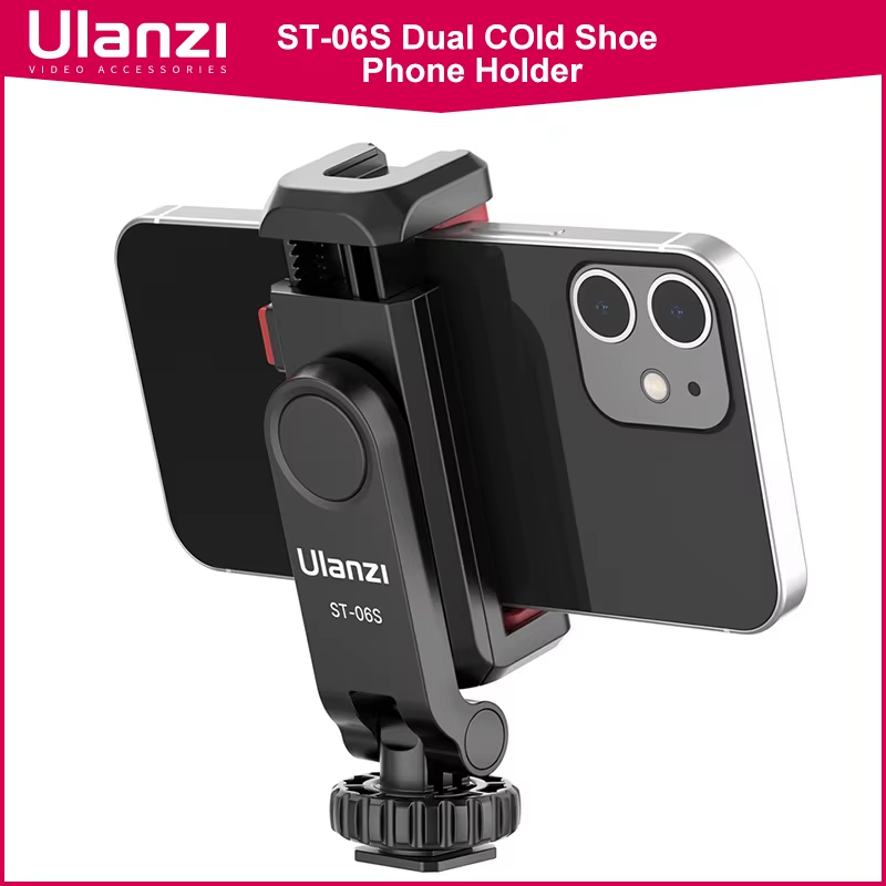 Vertical Phone Mount Holder Tripod With Cold Shoe For Mic Light Phone Clip For i
