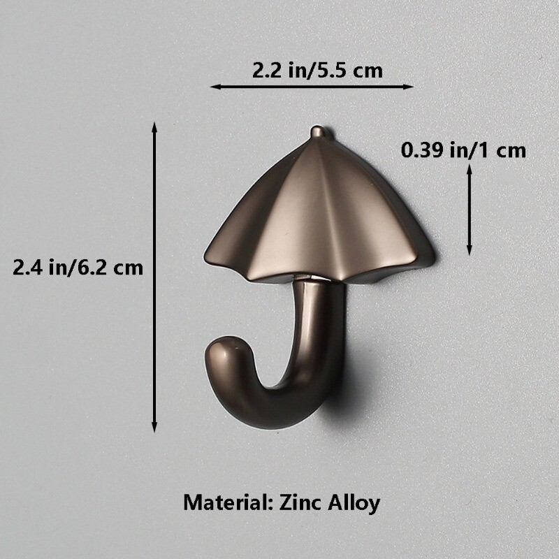 1pc Decorativo Ombrello Design Gancio a Parete Zinco Lega per da Cappotto Hat