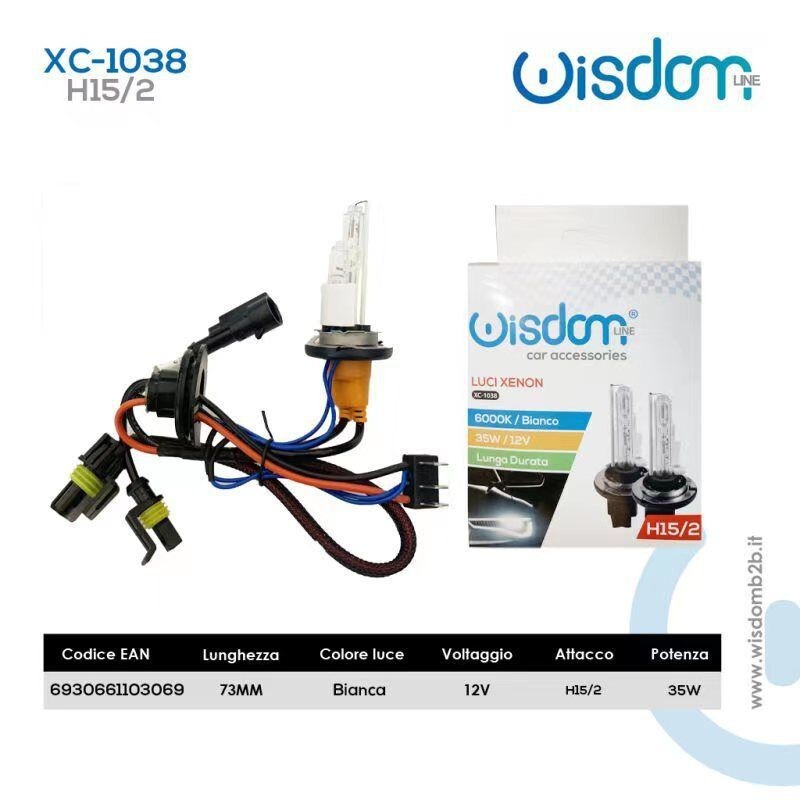 2 Lampadine BI-XENON H15/2 Luci Xenon Auto 35W Lampade 6000K Xc-1038 wis
