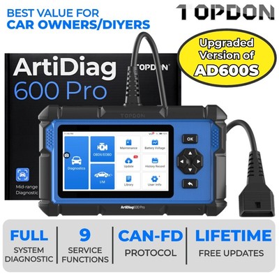 2025 TOPDON AD600PRO OBD2 All System Scanner Engine ABS SRS Upgraded of AD600S