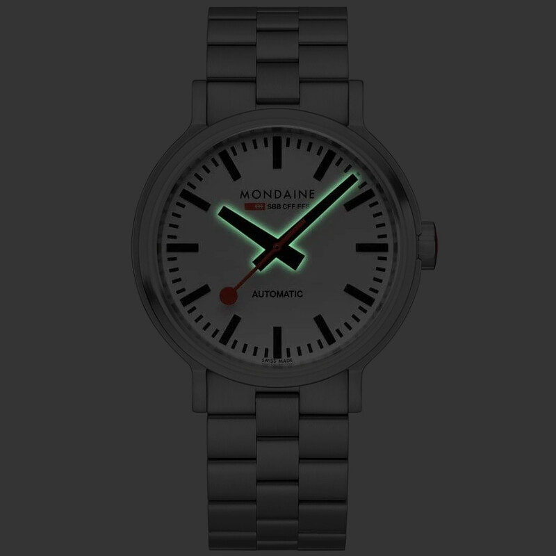 Pre-owned Mondaine Watch Mst.4161b.sj The Original Automatik Backlight, Sapphire Glass