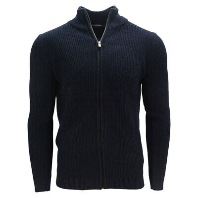 Dressman Mens Full Zip Jumper Long Sleeve Ribbed Cardigan Knitwear Sweater S-3XL