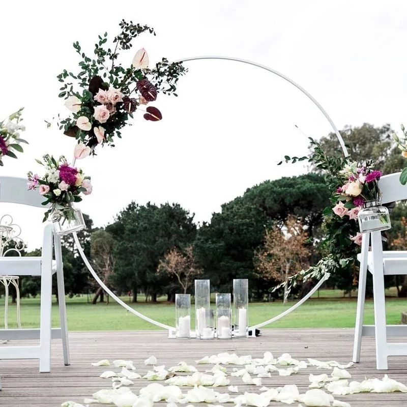 Round Balloon Arch Plastic DIY Wreath Frame Holder Balloon Stand Circle ...