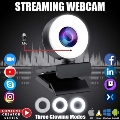 Webcam Auto Focusing Web Camera Full HD with MIC For Gaming Streaming PC Laptop