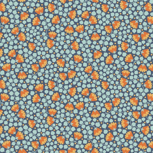 Quilting Patchwork Fabric TILDA Bellflower Prussian 50x55cm FQ