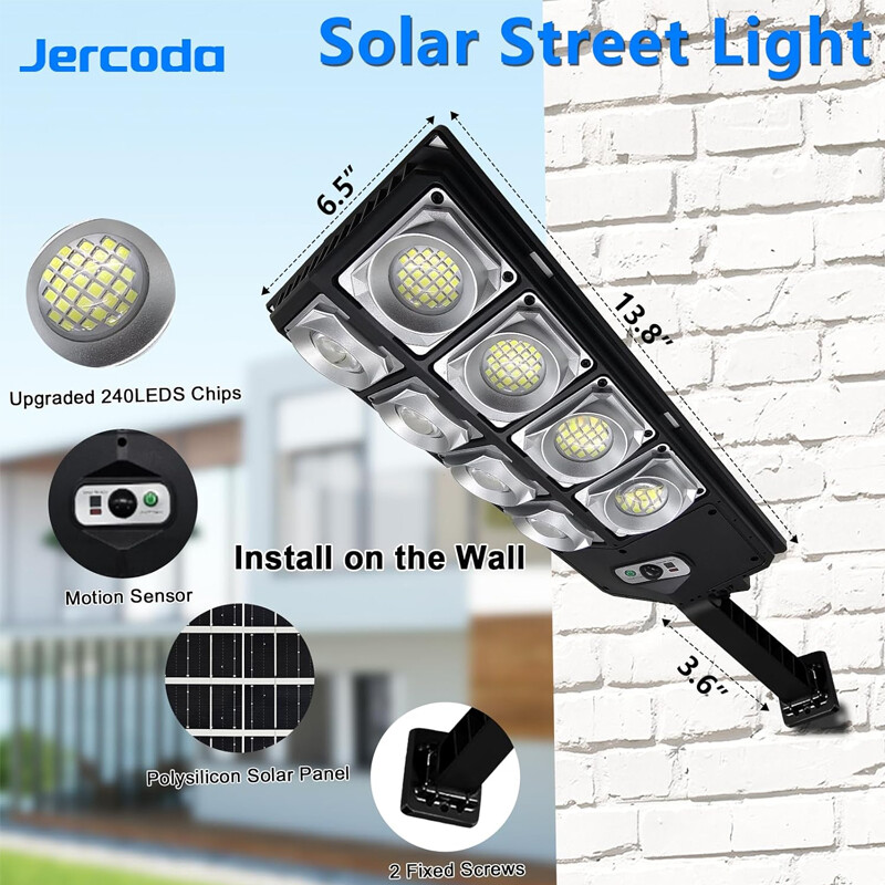 2PK Commercial 1000000LM  Outdoor Dusk to Dawn Solar Street Light Road Area Lamp