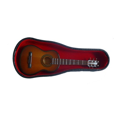Puppenstube Miniatur E-Gitarre 8cm rot mit Koffer