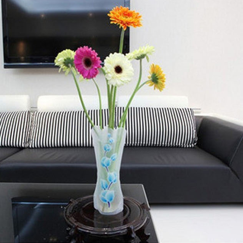5x Plastic Pvc Unbreakable Reusable Foldable Flower Vase Bottle