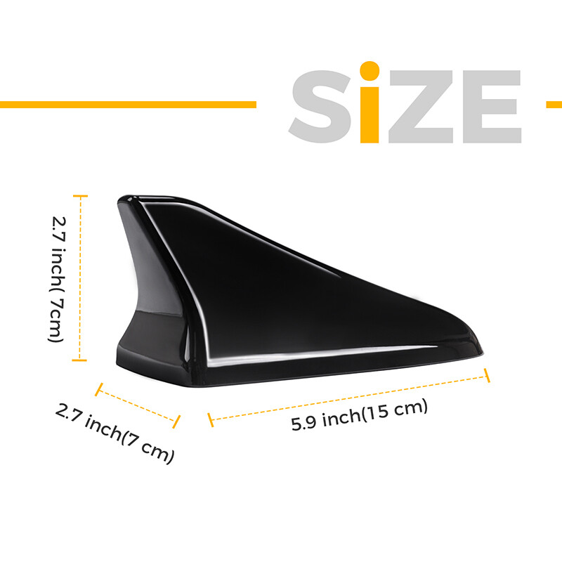 For 2015~2019 Hyundai Sonata-Elantra Ebony Black Shark Fin Roof Antenna Cover