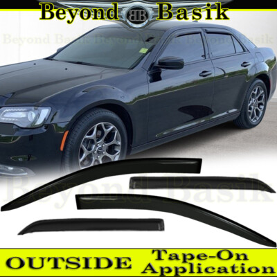 For 2011-2019 2020 2021 2022 2023 Chrysler 300 SMOKE Door Vent Visor Rain Guards