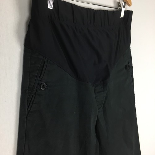 Gap Maternity Capris Womens 4 Black Cotton Elastic Waist Cropped Capri Pants L35