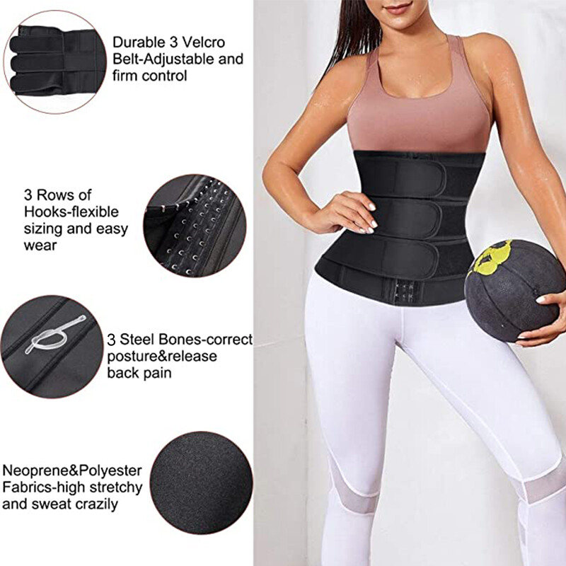 Women Sauna Sweat Waist Trainer Corset Weight Loss Body Shaper Yoga Slimmer Belt
