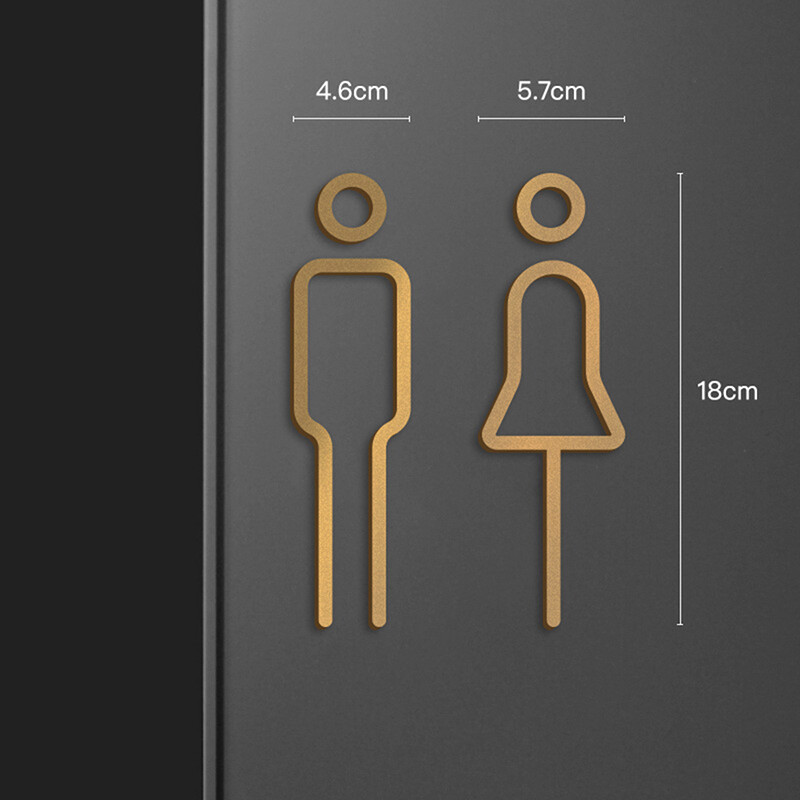 Toilet Sign Plate Bras Wash Room Door Wall Label Sticker Wc Holder