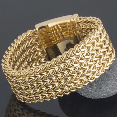 Luxury 30MM Gold Stainless Steel Men's Link Chain Bracelet 21/22/23CM Waterproof