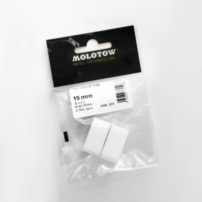 Molotow 15mm Broad High Flow Replacement Tips (2 Pcs.) Graffiti Art Marker