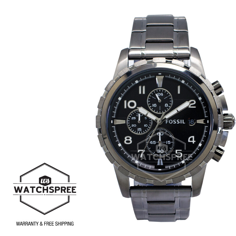 Fossil Dean Chronograph Smoke Men Stainless Steel Watch FS4721