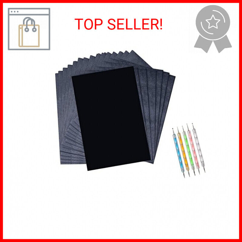 50 Sheets Carbon Paper Black Graphite Paper Transfer Tracing Paper And 5 Pieces 