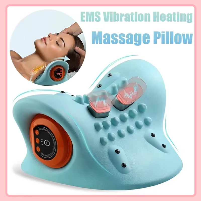 Electric Cervical Massager Neck Stretcher Chiropractic Traction Head Acupoint Ma