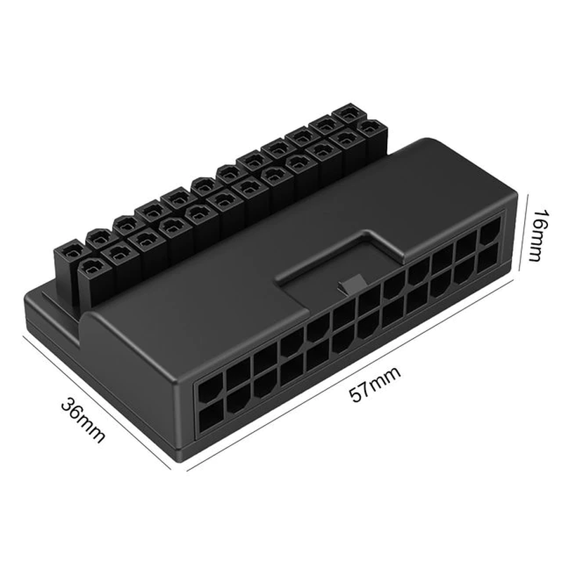 ATX 24 Pin to 90 Degree Power Plug Adapter ARGB Mainboard Motherboard Power Supp