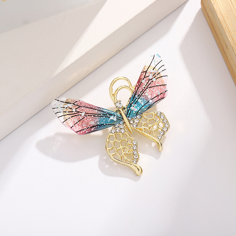 Flying Butterfly Wings Brooch For Women Rhinestone Animal Butterfly ...