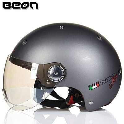 BEON Motorcycle Half Helmet Sun Visor Scooter Chopper Cruiser Biker Safety DOT