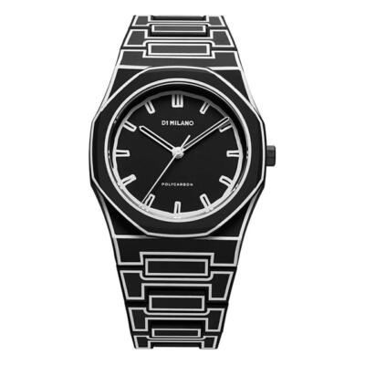 Pre-owned Milano D1  Men's Watch Pcbj33 Polycarbonate Black Sketch 40.5mm 5atm