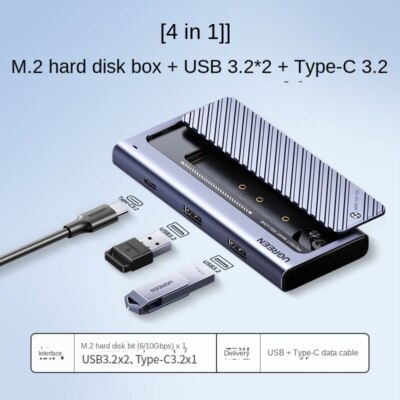 UGREEN Expansion Dock M.2 Hard Drive Case USB3.2  2TYPE-C3.2 10Gbps usable 4TB 