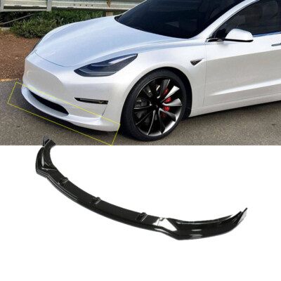 Gloss Black For 2017-2023 Tesla Model 3 Front Bumper Lip Spoiler Splitter 3PCS