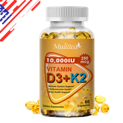 Vitamin K2+D3 Vitamin Supplement with BioPerine,Boost Immunity&Heart Health