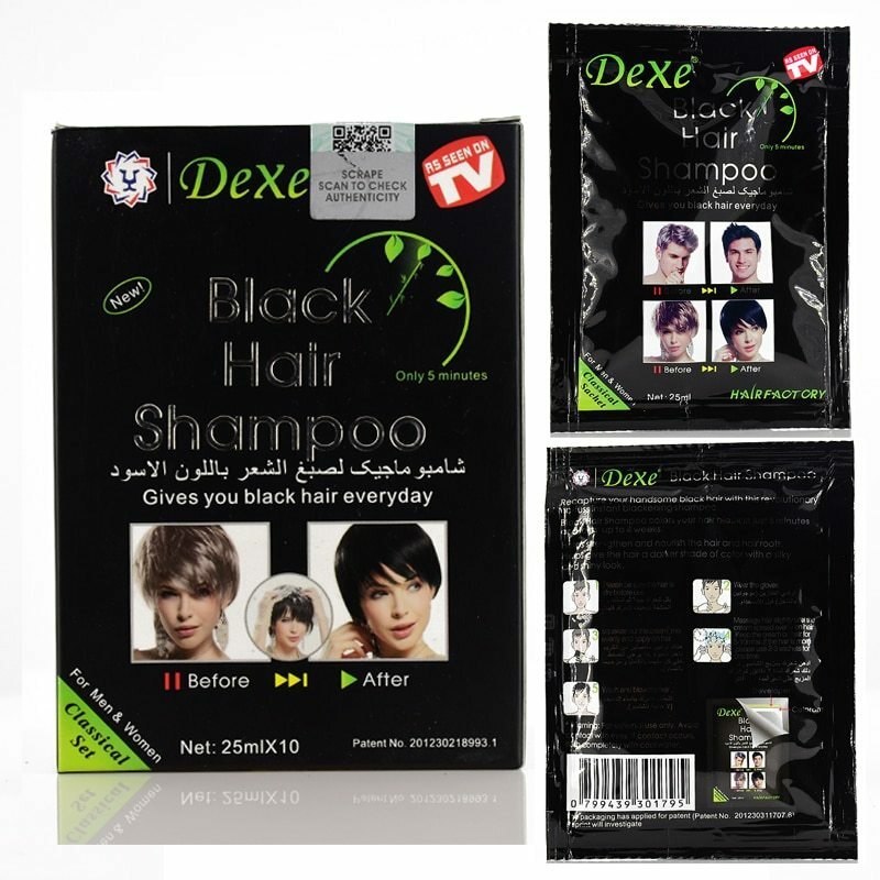10 Pcs Dexe Fast Black Hair Shampoo Only 5 Minutes White Become
