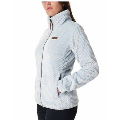 Columbia Fireside Blue Gray Full Zip Sherpa Fleece Jacket Medium