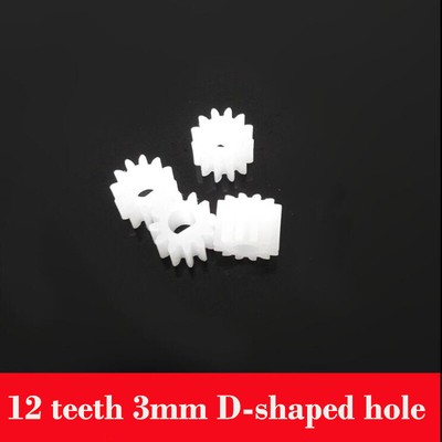 1x50x123D 3mm D-shaped hole spindle gear 0.5 modulus Reduction motor D-axis gear