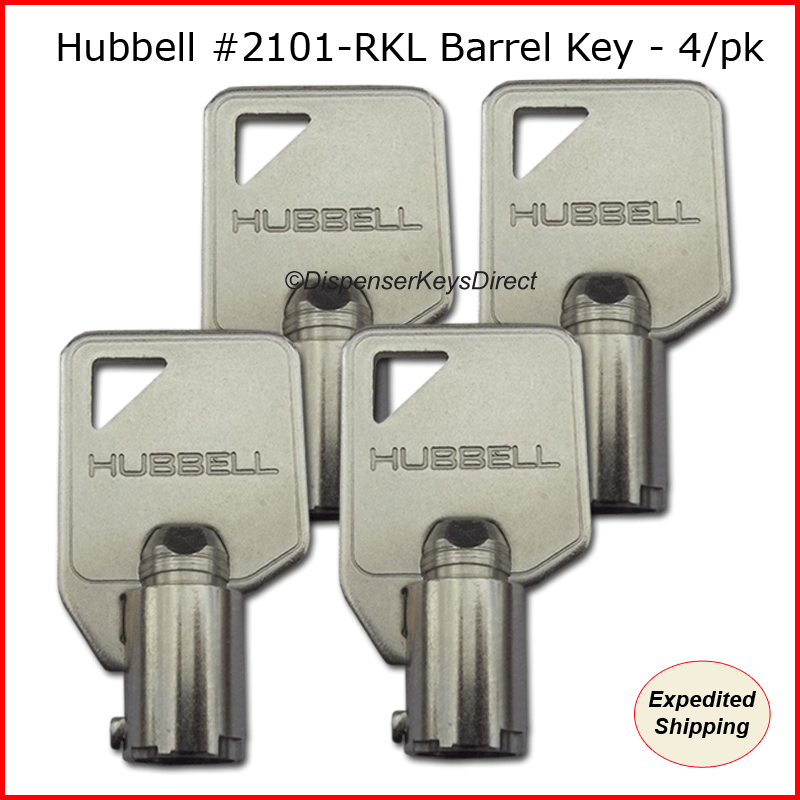 Hubbell #2101 - Extra Heavy Duty AC "Barrel" Tamper Proof Switch Key - (4/pack)