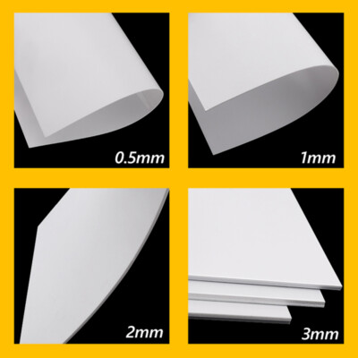 ABS Styrene Plastic Rod Tube Sheet Round Square U/L/H Profile Strip Length 250mm