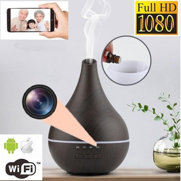 1080P Wifi Hidden Camera Air Humidifier Oil Aromatherapy Vast Security Nanny Cam