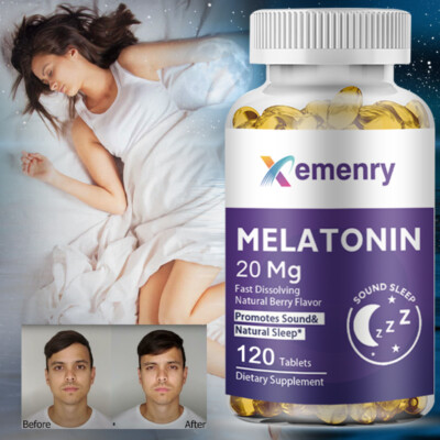 Melatonin 20mg - Sleep Support, Relieve Stress, Improve Sleep Quality 120pcs