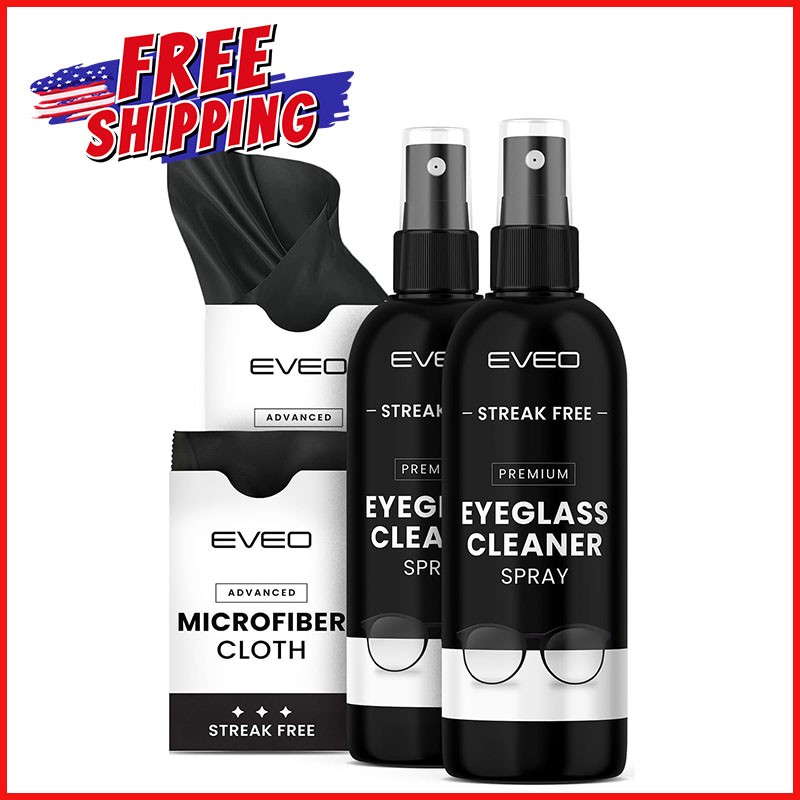 EYEGLASS LENS CLEANER SPRAY KIT Soft Clean Microfiber Lens Glasses Cleaning NEW