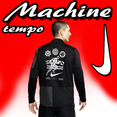NIKE WILD RUN ''TEMPO MACHINE'' RUNNING ELEMENT TOP RHYTHM PHENOMENON KNIT WARM M