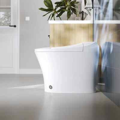 Smart Toilet One Piece Bidet Toilet Elongated Toilet Dual Auto Flush Foot Sensor