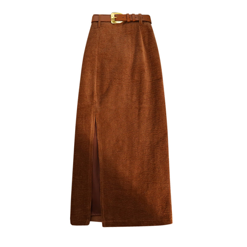 【INCHANT ME】Corduroy H-line Banding Skirt INCHANT ME】Corduroy H Line High Waist Skirt (INCHANT ME