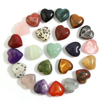 Natural Heart Stone Thick 20x10mm Wholesale Healing Charms Gemstore 15pcs/lot