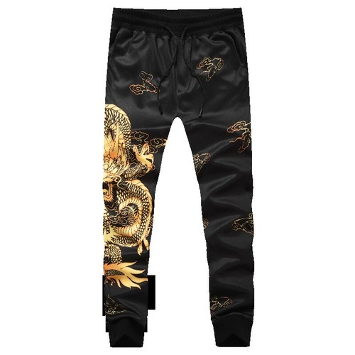 Mens Dragon Animal Fashion Slim Denim Jean Floral Hot Stretchy Long Pant Trouser