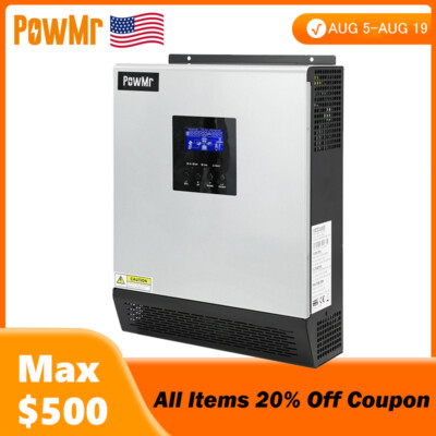 3KVA Hybrid Solar Inverter DC 24V to AC 110V Built-in 50A PWM Solar Controller