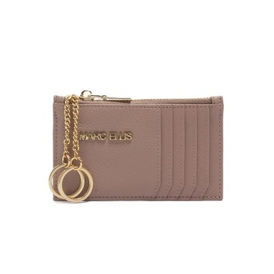 Женский кошелек-визитница Marc Ellis Jayna из пудрово-розовой кожи