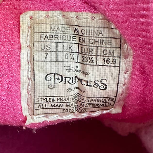 Vintage Disney Beauty and the Beast Pink Tennis Shoes Sneakers Size 7