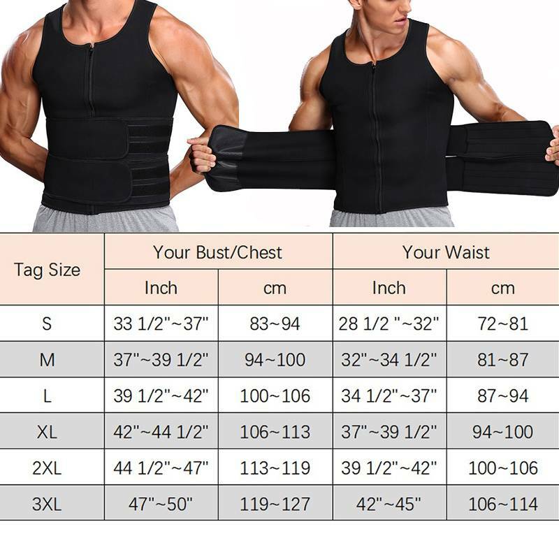 Men's Waist Trainer Vest Sauna Sweat Body Shaper Tank Top Slimmer Trimmer Shirt