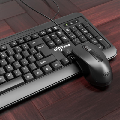 Keyboard Mouse Wired 104 keys Combo Computer Silent Set Black For Windows/mac