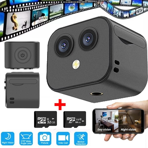 Wireless Mini Security Camera Outdoor Home Wifi Night Vision Hidden Cam 4K HD 1X