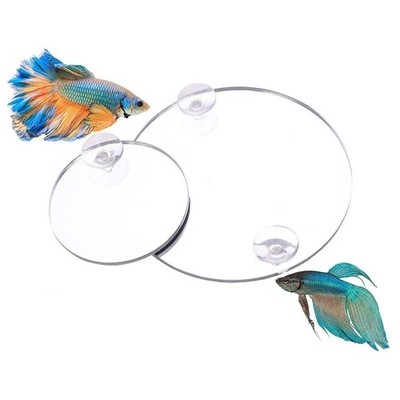 Acrylic Aquarium Betta Mirror Fish Tank Floating Round Mirror For Fish Betta