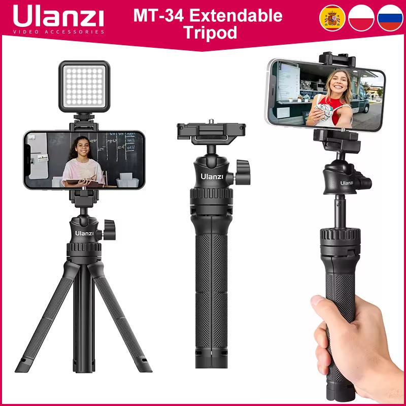 Extend Tripod 360 Adjustable Ballhead 2 in 1 Phone Clamp Holder Smartphone DSLR